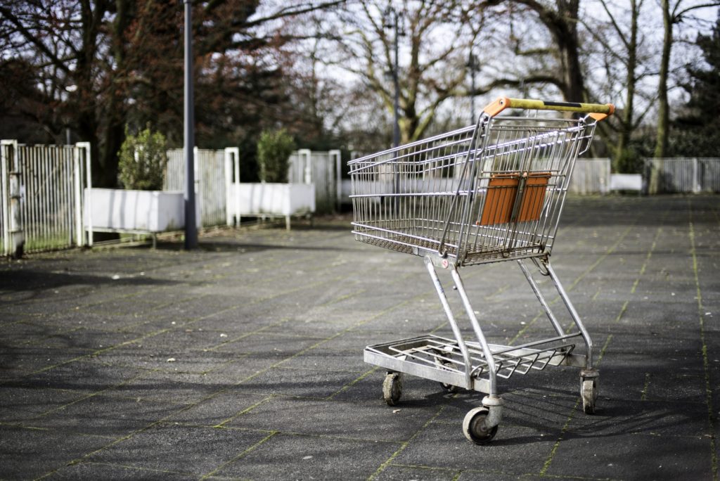 zwevend winkelwagentje