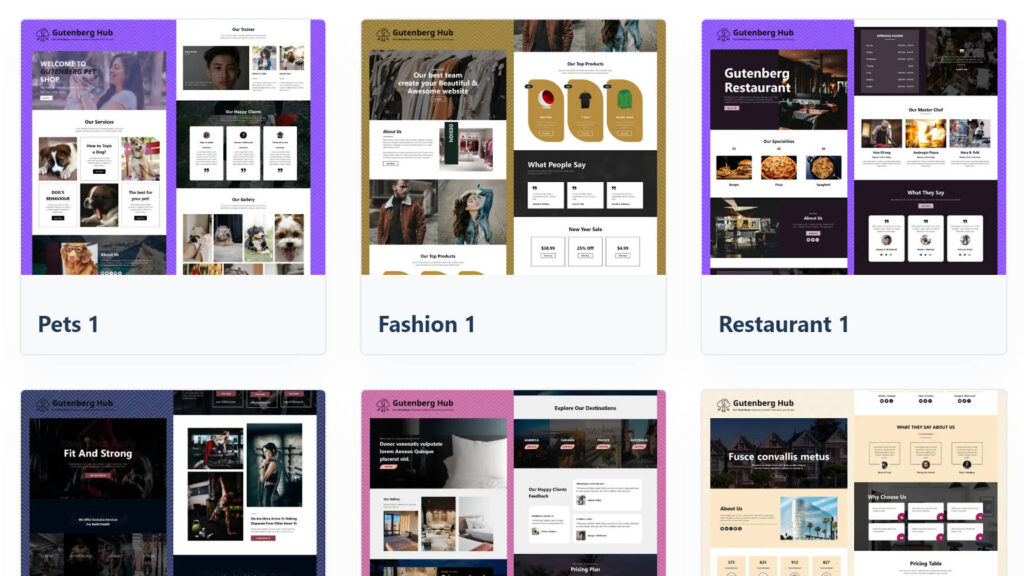 directory met landingspagina templates
