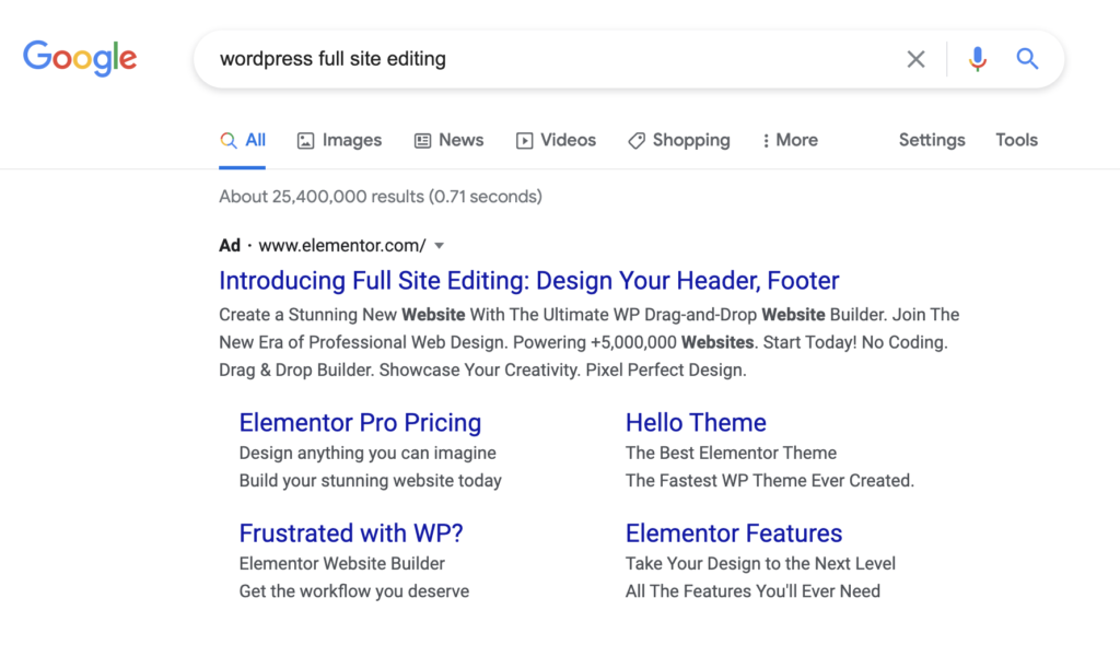 Google Ads van Elementor