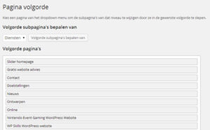 Pagina volgorde wijzigen in Wordpress
